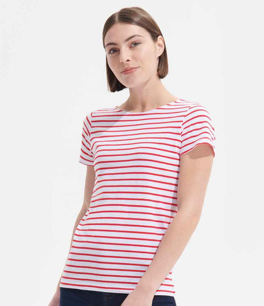 01399  SOL'S Ladies Miles Striped T-Shirt
