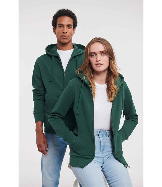 Russell Mens Authentic Zip Hooded Sweatshirt | 266M | Bottle Green