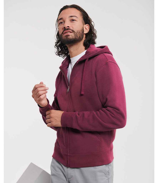 Russell Mens Authentic Zip Hooded Sweatshirt | 266M | Burgundy