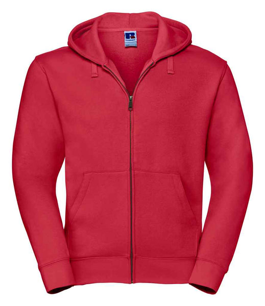 Russell Mens Authentic Zip Hooded Sweatshirt | 266M | Classic Red
