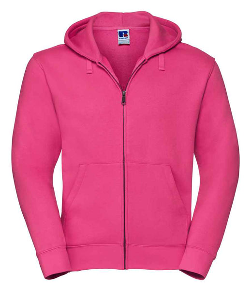 Russell Mens Authentic Zip Hooded Sweatshirt | 266M | Fuchsia