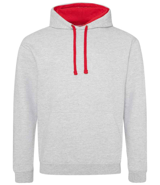 JH003 Heather Grey/Fire Red Front