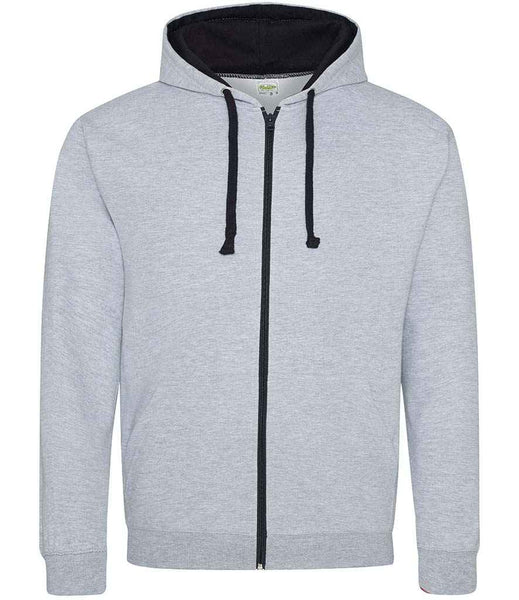 AWDis Varsity Zoodie | JH053 | Heather Grey/New French Navy Front