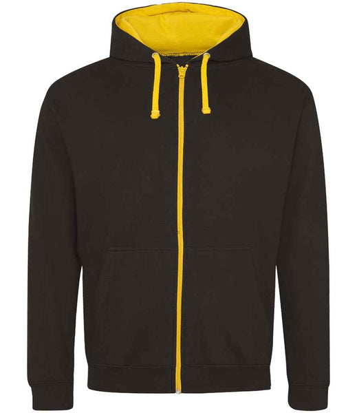 AWDis Varsity Zoodie | JH053 | Jet Black/Gold Front