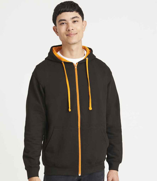 AWDis Varsity Zoodie | JH053 | Jet Black/Orange Crush 