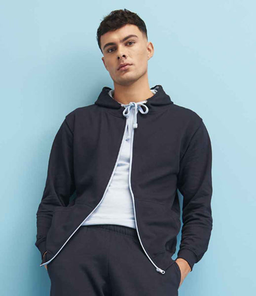 AWDis Varsity Zoodie | JH053 | New French Navy/Sky Blue Model