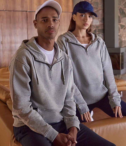 Kustom Kit 1/4 Zip Hoodie | KK336 | Heather Grey | Male and Female 