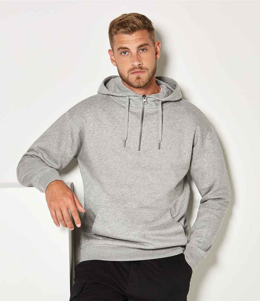 Kustom Kit 1/4 Zip Hoodie | KK336 | Heather Grey Model
