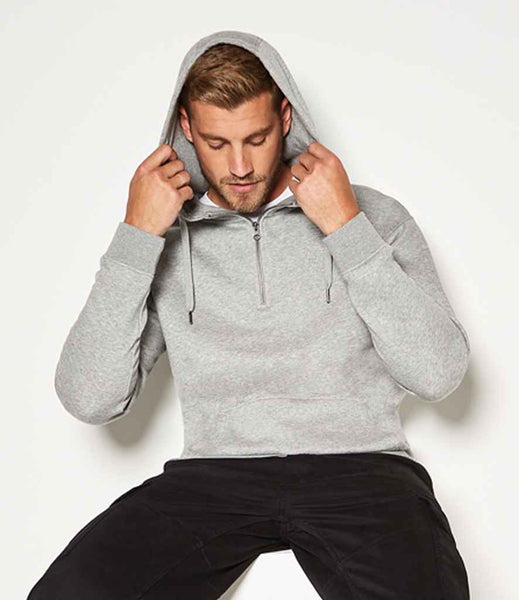 Kustom Kit 1/4 Zip Hoodie | KK336 | Heather Grey Model
