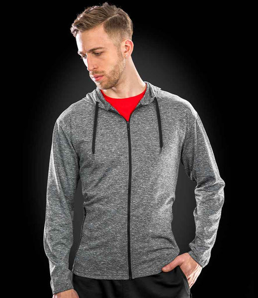 Spiro Hooded T-Shirt Jacket | SR277M | Marl Grey