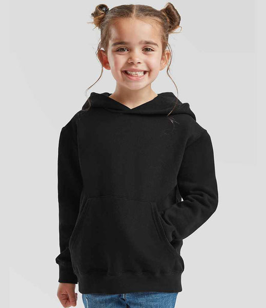 Fruit of the Loom Kids Classic Hooded Sweatshirt | SS14B | Black