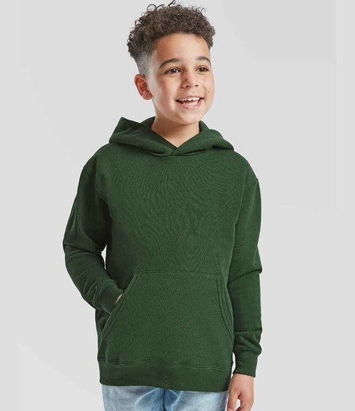 Fruit of the Loom Kids Classic Hooded Sweatshirt | SS14B | Bottle Green
