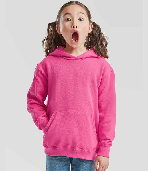 Fruit of the Loom Kids Classic Hooded Sweatshirt | SS14B | Fuchsia