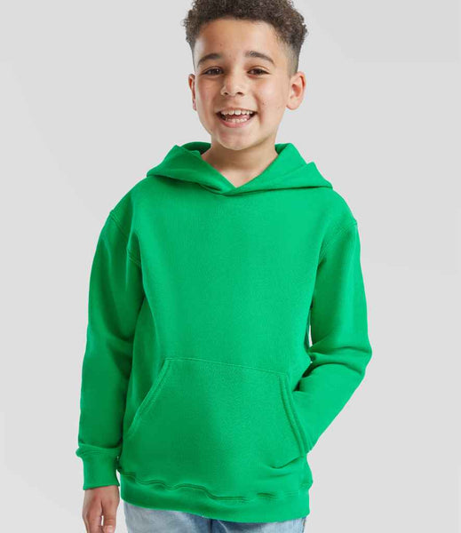 Fruit of the Loom Kids Classic Hooded Sweatshirt | SS14B | Kelly Green