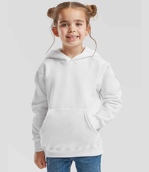 Fruit of the Loom Kids Classic Hooded Sweatshirt | SS14B | White