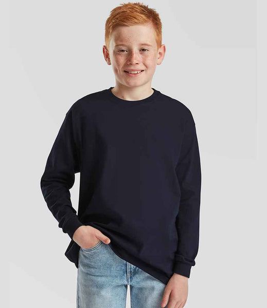 Fruit of the Loom Kids Long Sleeve Value T-Shirt | SS21B | Deep Navy
