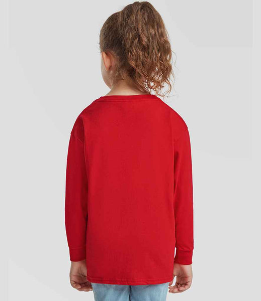 Fruit of the Loom Kids Long Sleeve Value T-Shirt | SS21B | Red