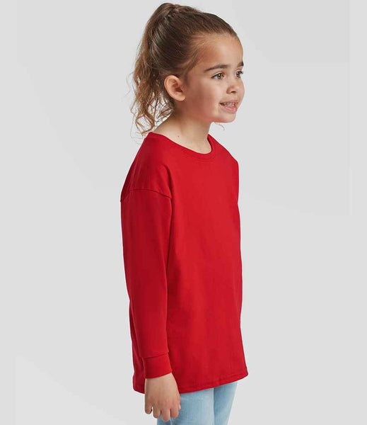 Fruit of the Loom Kids Long Sleeve Value T-Shirt | SS21B | Red
