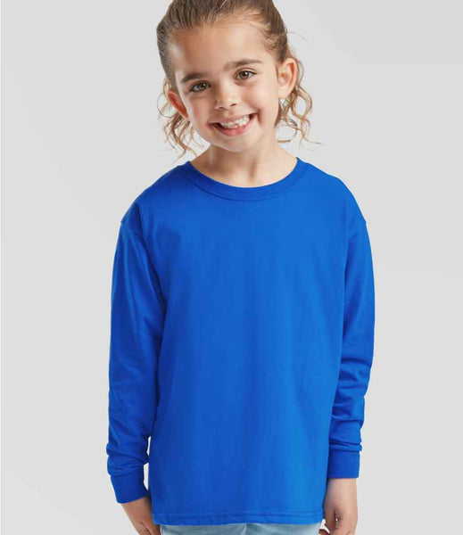Fruit of the Loom Kids Long Sleeve Value T-Shirt | SS21B | Royal Blue