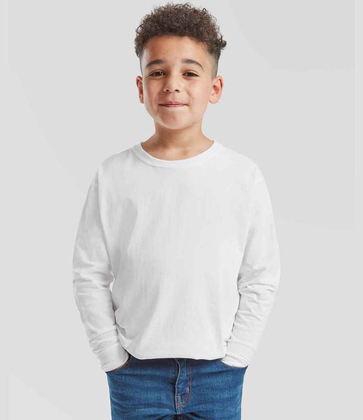 Fruit of the Loom Kids Long Sleeve Value T-Shirt | SS21B | White