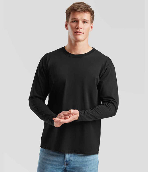 Fruit of the Loom Long Sleeve Value T-Shirt | SS21 | Black