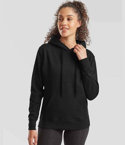 Fruit of the Loom Classic Lady Fit Hooded Sweatshirt | SS801 | Black
